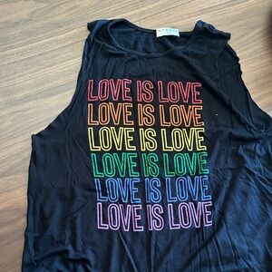 Black 'Love is Love' Women's Muscle Tee
